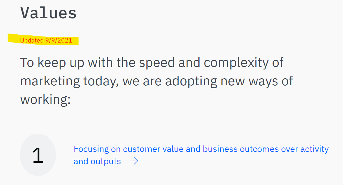 Agile Marketing Manifesto Values Updated 9-9-2021